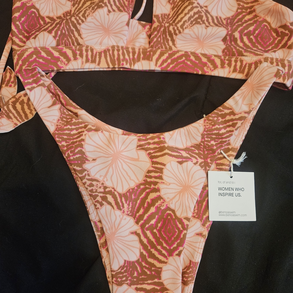 Benoa Swim Pink and Brown Bikini